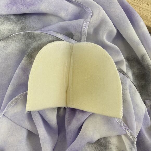 Women’s Lavender Tie Dye Puff Sleeve Top Open Back Bow Detail Size M - Picture 9 of 12